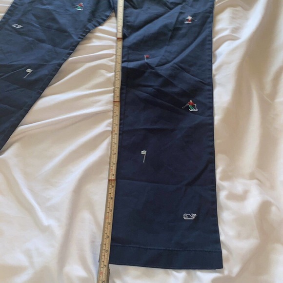 Vineyard Vines Pants Mens 35X32 Blue Slim Fit Breaker Ski Embroidered Chino NWT - Picture 9 of 16